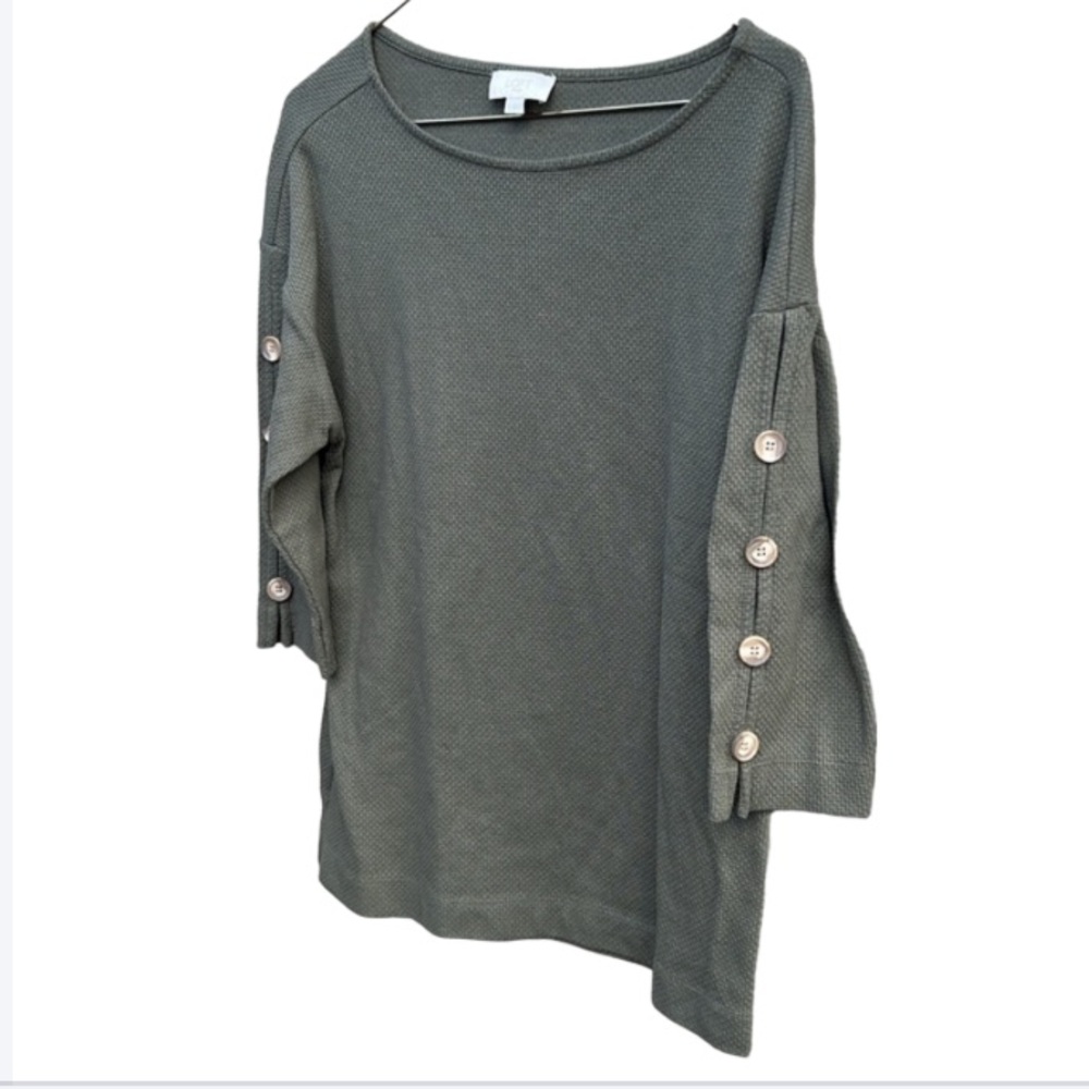 LOFT Outlet 1/2 Sleeve Lightweight Sweater Top w/Decorative Buttons Size Small